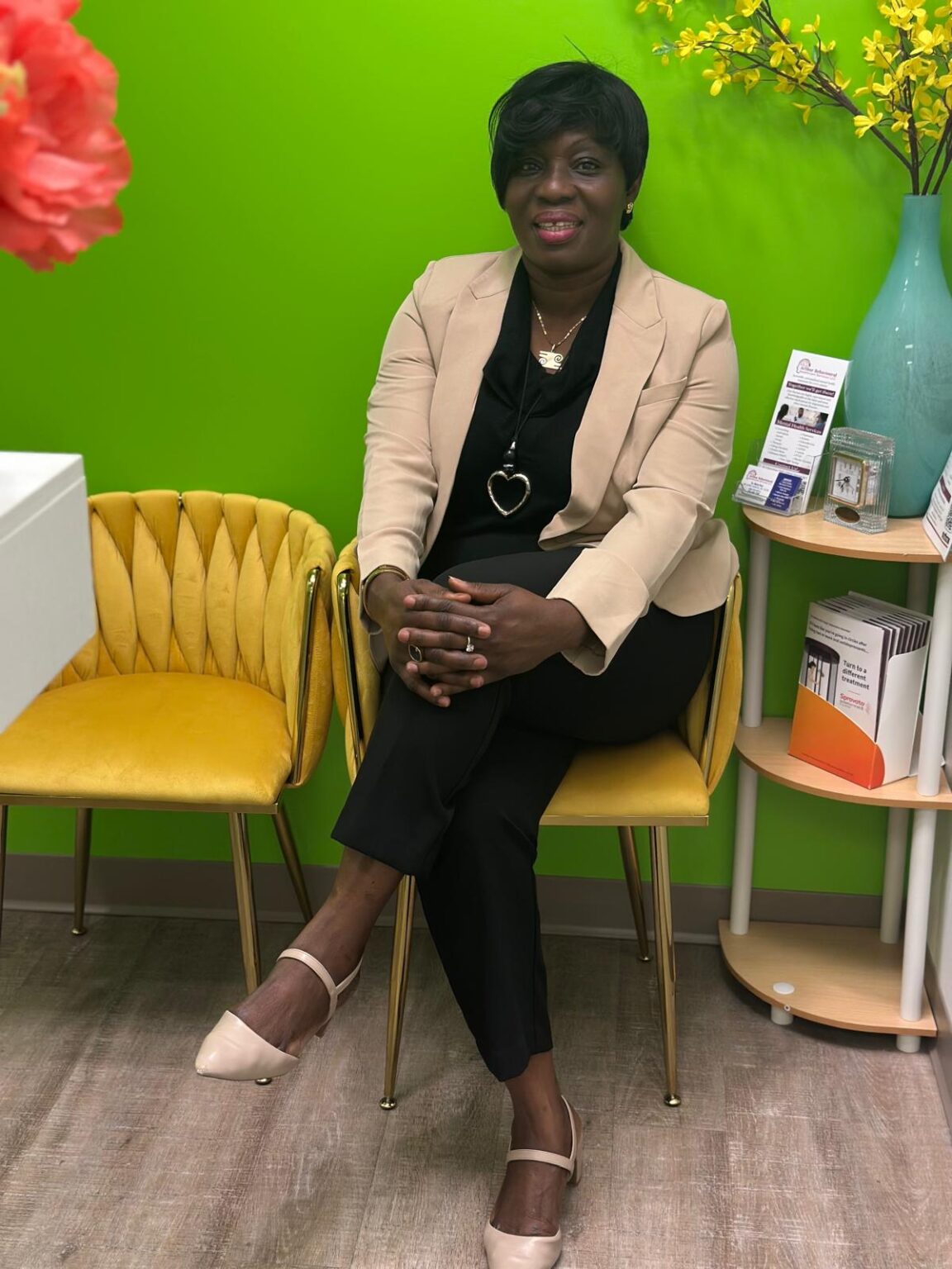 Dr. Gloria Fosu, board‑certified psychiatric nurse practitioner providing medication management and talk therapy